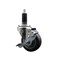 Service Caster 3.5'' SS Thermoplastic Rubber Swivel 1-1/8'' Expanding Stem Caster with Brake SCC-SSEX20S3514-TPRB-TLB-118 - alternate 1